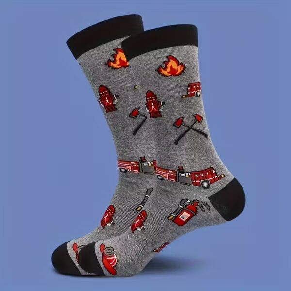 Firefighter Print Crew Socks Thumbnail
